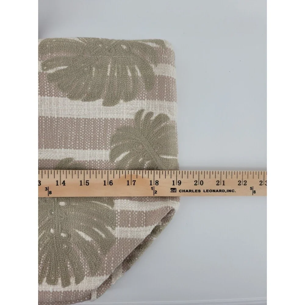 J. Jill Fabric with Embroidered Palms Tote Bag Sandstone Multi NWOT